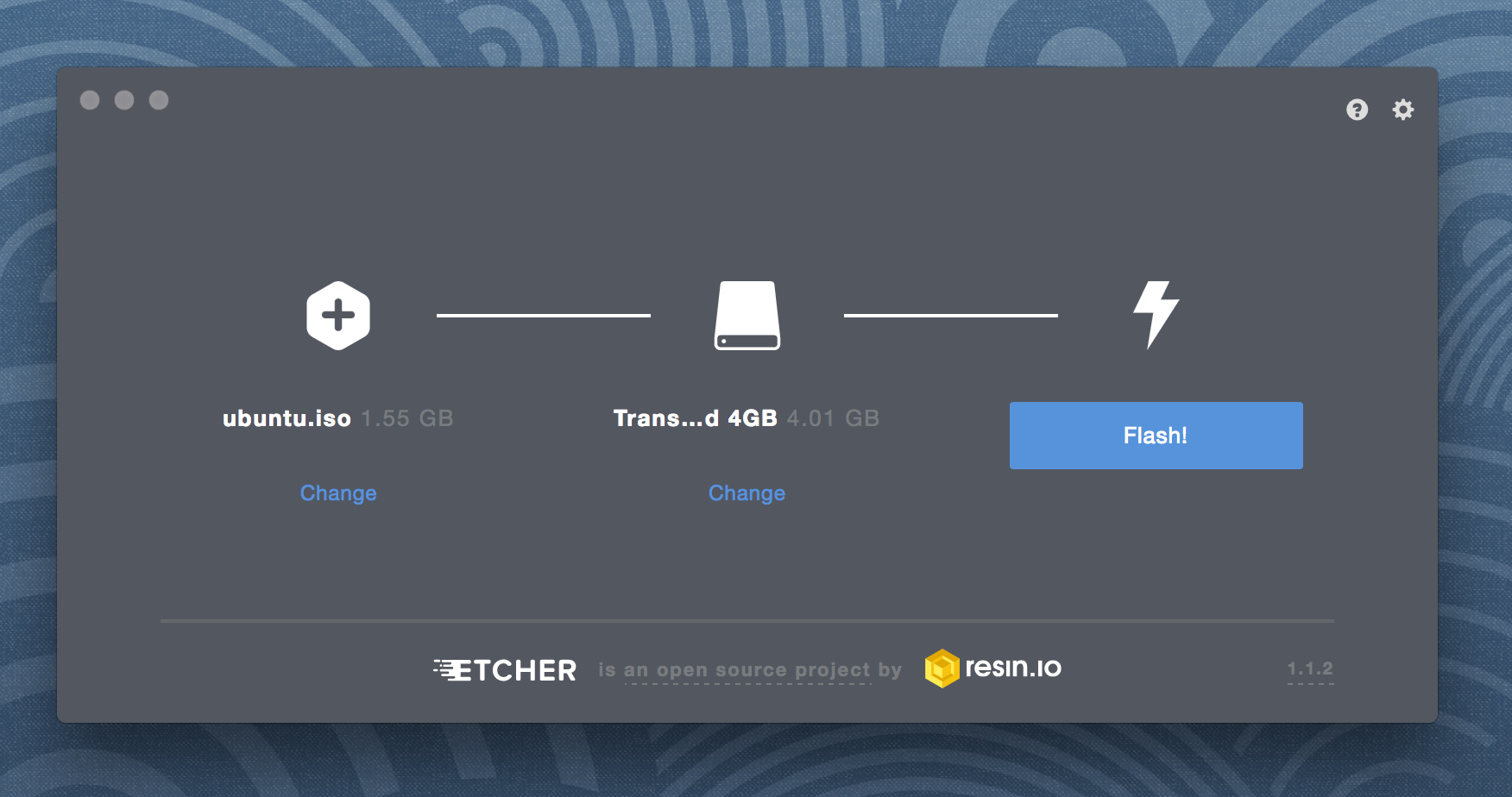 The Select target step in Etcher